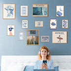 Framed Wall Art Set, Coastal Pictures for Home Decor, White Framed Room Prints, Coastal Wall Decor for Bedroom and Living Room, Beachy Wall Prints, Aesthetic Beach House Decor