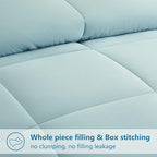 EASELAND Oversized Queen Down Alternative Comforter - Quilted Duvet Insert for All Seasons, Soft Lightweight with Corner Tabs, Summer Winter Warm Bedding, Aqua 98×98 Inches