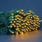 200 Count Orange Wide Angle LED Christmas Lights, 66 ft Green Wire UL Certified Commercial Grade 5mm Holiday String Light Set (Orange)