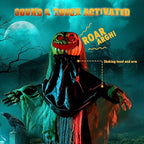 AW Scary Animated Halloween Decorations Jack-O-Lantern,Pumpkin Ghost Props 5.4 Ft Full Life Size with Motion/Sound Activated Glowing Head Horror Party Outdoor Indoor Decorations Farm Scarecrow 2025