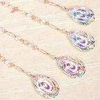 Pink Gemstone Large Moon Dream Catcher Chakra Tree of Life Dream Catcher with Crystals and Prismatic Glass Pendant Handmade Dreamcatcher Suncatcher Wall Decor for Adults Bedroom Garden Bless Gift