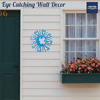 Riverside Designs Wacky Solar Moon Metal Wall Art Steel Outdoor Decor | Heavy-Duty and Waterproof | Made in USA (Teal, 18L x 18W)