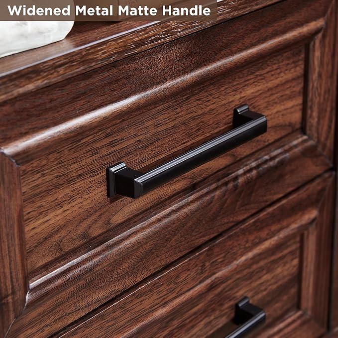 ACCOHOHO 18" Farmhouse Nightstand with Charging Station,End Table with 2 Drawers Storage,Side Table,Bedside Cabinet for Bedroom,Living Room,Brown