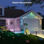 XMCOSY+ Smart Solar Lights Outdoor with Motion Sensor, 150LM APP Control RGBCW Color Changing Garden Lights Solar Powered for Yard Pathway Landscape, Waterproof, 4 Pack