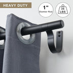 Curtain Rods for 28-161” Windows, Splicing Construction, 1” Adjustable Drapery Rod with Aluminum Alloy Brackets and Finials for Window, Sliding Door, Patio, Living Room Decoration, Matte Black