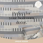 Y-PLWOMEN Quilts Queen Size - 100% Cotton Brown Grey Queen Quilt Farmhouse Plaid Quilted Bedspread, 3 Pieces Lightweight Reversible Queen Size Quilt Bedding Set for All Season