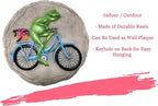 Spoontiques - Garden Décor - Frog on Bicycle Stepping Stone - Decorative Stone for Garden