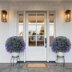 BAIJIALI Artificial Trees,2 Set of 16'' UV Resistant Fake Evergreen Shrubs Bushes Plants (Lavender, 2 Packs)