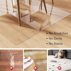 Crystal Clear Floor Mat 4×6ft, Upgraded Easy Flat Waterproof Vinyl Rug Cover, Stain-Resistant Plastic Area Rug Floor Protector for Kitchen, Dining Room, Indoor, Outdoor Mat