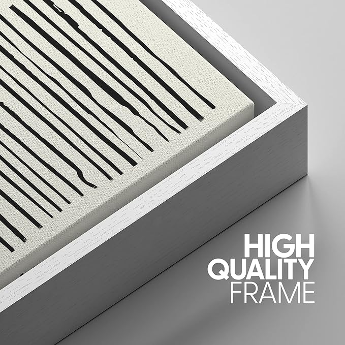 SIGNWIN Canvas Print Wall Art Line Art with Yellow and Red Squares Geometric Line Illustrations Modern Art Mid-Century Modern Warm for Living Room, Bedroom, Office - 24"x36"x3 White