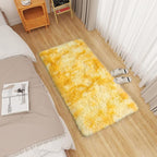 Small Rugs for Bedroom, 2x4 Fluffy Rug, Non-Slip Shag Soft Area Rug, Fuzzy Carpet for Kids Girls Boys, Modern Home Decor Aesthetic, Tie-Dyed Yellow
