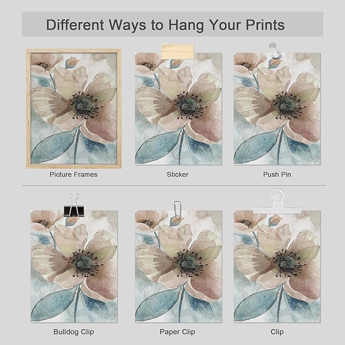 SIGNWIN Adhesive Canvas Poster Botanical Floral Nature Wilderness Photography Realism Decorative Rustic Cozy Zen for Living Room, Bedroom, Office - 11"x14"x4