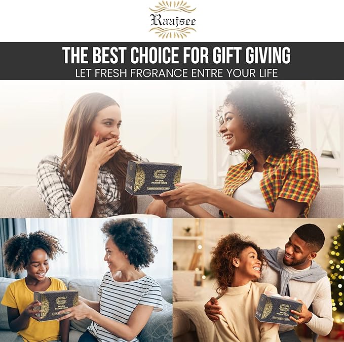 Raajsee Natural Incense Cones,6 Pack Mixed Scents Gift Pack 15 pc Each (90 Total), Insense Cones Variety Pack, 100% Organic Non Toxic Natural - Hand Rolled Free from Chemicals (Pack 1)