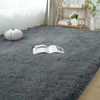 Fluffy Rug 5x7 Bedroom Rugs: Shag Rug for Bedroom - Area Rug 5x7 Grey Plush Fuzzy Soft Carpet for Living Room - Teenage Room Dorm Decor Carpets