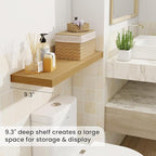 Fun Memories Floating Shelves for Wall, 30 Inch Rustic Wood Wall Mounted Shelves for Bathroom, Bedroom, Kitchen, Living Room, Deep Floating Shelves for Storage & Home Decor (Oak, Set of 2)