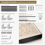 SIGNWIN 46"x72" Extra Large Framed Wall Art Vintage Botanical Sketch with Detailed Floral Pattern, Classic Nature Illustration for Home Living Room Bedroom Decor (Frame Assembly Required)