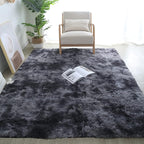 CAIYUECS Shag Area Rug,Indoor Ultra Soft Plush Rugs for Bedroom Living Room, Non-Skid Modern Nursery Faux Fur Rugs for Kids Room Home Decor (Tie-Dyed Dark Gray, 6x9 Feet)