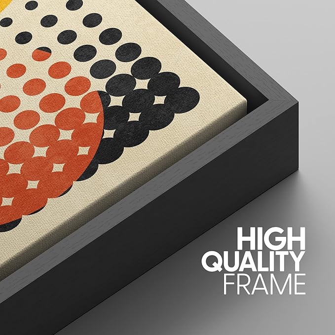 SIGNWIN Framed Canvas Print Wall Art Set Mid-Century Colorful Polygon Collage Abstract Geometric Illustrations Graffiti & Street Art Modern Art for Living Room, Bedroom, Office - 24"x36"x3 Black