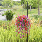 Artificial Hanging Flowers for Outdoors Faux Plants for Spring Summer Decoration,6 Bundles UV Resistant Realistic Silk Flowers Indoor Outside Garden Porch Patio Balcony Yard Farmhouse