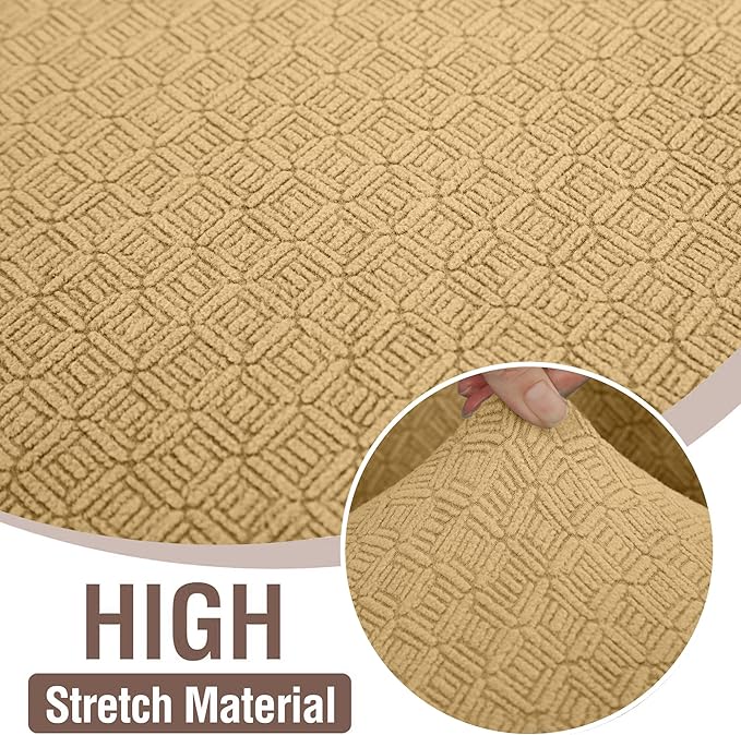 HDCAXKJ Sectional Couch Cover L Shape Stretch Sofa Covers Washable Jacquard Corner Couch Slipcover Non Slip Sectional Slip Cover U Shaped Furniture Protector for Pets Dogs (Tan, Medium)