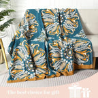 Boho Throw Blanket for Bed - 100% Pure Cotton Ultra Soft Rustic Quilt - Farmhouse Decor Bed Blankets, All Season Rustic Throw for Sofa Couch Chair(91''x 98'', Boho Floral)