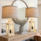 BOBOMOMO 23.75" Antique White Farmhouse Table Lamps Set of 2 – Vintage Nightstand Lamps with 3 Way Dimmable Touch Control Night Light & USB A+C Ports, Rustic Lamps for Bedroom, Living Room, Hallway