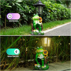 mopha Solar Garden Statues Frog Decor wth Lanterns - 12.5'' Figurines Decorations for Patio Yard Lawn Ornaments Gifts for Christmas Birthday Easter Housewarming