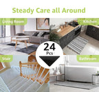 Rabenda 24 Pcs Grippers for Rugs, Non Slip Rug Pads for Hardwood Floors and Tiles, Reusable Rug Tape for Area Rugs, Dual Sided Adhesive Rug Pad Gripper Keep Corners Flat(Black)