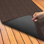 House, Home and More Indoor Outdoor Double-Ribbed Carpet Runner with Skid-Resistant Rubber Backing - Bittersweet Brown - 4 Feet x 50 Feet