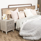 HOMPUS 2-Drawer Farmhouse Nightstand, Fully Assembled Boho Night Stand, Vintage Accent End Table Bedside Table, Small Nightstand Organizer for Bedroom, Laundry, Distress White