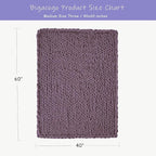 Bigacogo Chunky Knit Throw Blanket for Couch, 40x60 inches, 100% Hand Knitted with Thick Jumbo Chenille Yarn, Cozy Soft Large Rope Knot Cable Crochet Blankets for Sofa Bed Living Room, Winter Grape