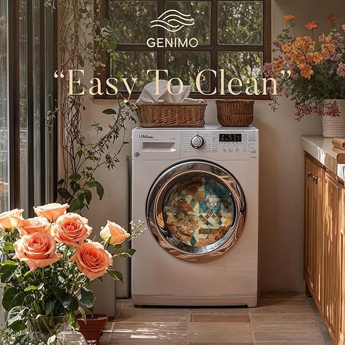 GENIMO Floral Runner Rug 2X6, Machine Washable Non Slip Vintage Patchwork Hallway Runner, Ultra-Thin Low Pile Runners for Indoor Entryway, Hallway, Kitchen and Corridor,Rose Red