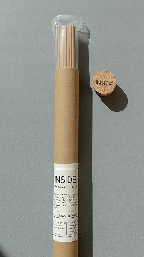 Lemon & Musk Incense Sticks – 11 Inch Bamboo and Natural Wood Blend – Clean-Burning, Low Smoke – 1 Hour Burn Time – 20 Sticks.