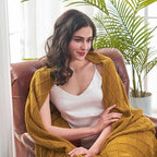 inhand Knitted Fall Throw Blanket for Couch and Bed, Knit Fall Decor Halloween Blanket with Tassel, Brown Lightweight Decorative Farmhouse Warm Woven Blankets and Throws for Women, 60"x80"