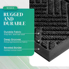 Mibao Front Door Mat Outside Entrance, Durable Outdoor Indoor Mat, Low Profile Heavy Duty Doormat, Non-Slip, Traps Dirt and Moisture, Easy Clean Patio Porch Entryway Mat, 47" x 32", Grey