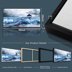 ZUITINGHUA Black Framed Canvas Wall Art For Living Room Wall Decor For Bedroom Office Wall Decoration Ocean Landscape Paintings Black And White Pictures Artwork Room Aesthetic Home Decor 20x40 In