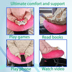 Professional Gaming Pillow for Lap; Arm Rest Pillow Gaming Lap Pillow with Crochet Support - Eliminate Pain in Gaming (Pink)