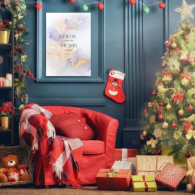 ART Christian Canvas Wall Decor Abstract Golden Pink Jade Canvas Wall Decor Modern Home Decor for Living Room Bedroom Plasm46 (Plasm46, 18x24)