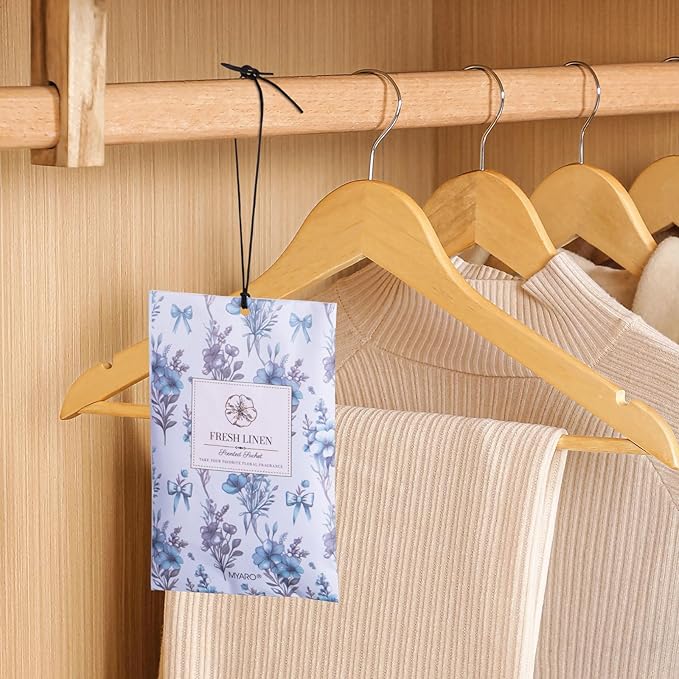 MYARO 20 Packs Fresh Linen Sachets for Drawer and Closet, Long-Lasting Sachets Bags Air Freshener Fresh Scents, Potpourri Bags Home Fragrance for Lover