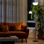 VONLUCE Torchiere Floor Lamp, 71" Standing Lamp with Adjustable Reading Lights & 2 Bulbs, 3 Color Temperatures Modern Tall Pole Lamp for Living Room Bedroom Corner, Black