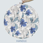 LVTXIII Outdoor/Indoor Inflatable Ottoman, All Weather Round Footrest Stool with Handle D31”x H14”, Portable Pouf for Patio Garden Camping or Home Decoration, Clemens Noir Blue