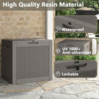 31 Gallon Deck Box, Resin Outdoor Storage Box, Waterproof and UV Resistant Deck Box, Lightweight Storage Box for Garden Tools, Pool Supplies