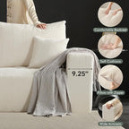 Boneless Sectional Cloud Couch Sofa for Living Room, 112" U-Shaped Modular Modern Lounge Sleeper Beige Couches with Chaise, No Assemble, Cordury Compression Upholstered Sofas