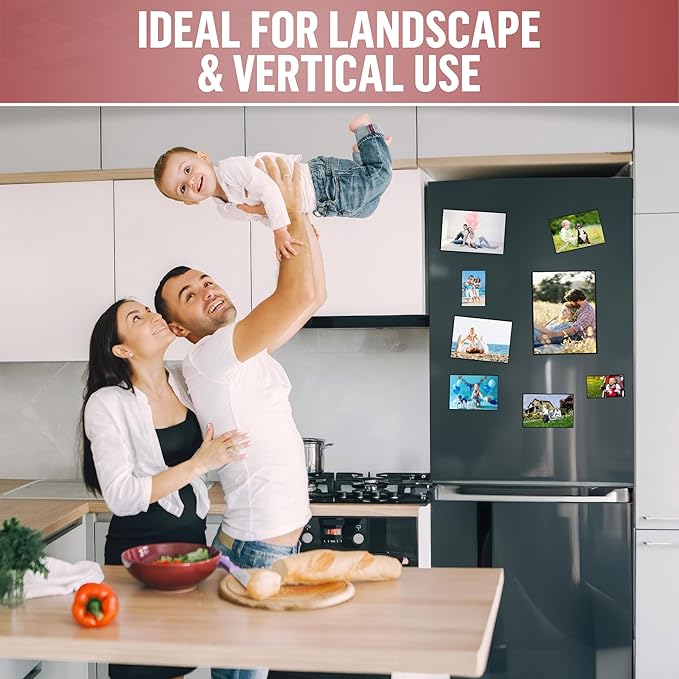 JUZARI 10 Pack 5x7 Magnetic Picture Frames for Refrigerator - Magnet Picture Frames for Fridge - Magnetic Photo Sleeves - Magnetic Photo Frames - Magnetic Picture Holder - Locker Magnet Frames