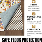 Non Slip Rug Pad Rug Gripper for Hardwood Floors, 4x6Ft Anti Skid Mat for Under Area Rugs, Thick Cushioned Carpet Pad for Floor Protection