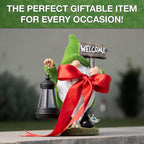 Garden Gnomes Outdoor with LED Solar Light - 11’’ Funny Gnome Decorations/ ornaments for Home/Yard/Patio Solar Lantern Garden Statues - Decor -Deals/clearance - Housewarming/Birthday Gifts