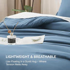 Litanika Comforters Twin/Twin XL Size Ocean Blue, 2 Pieces Lightweight Solid Bedding Set & Collections, All Season Fluffy Bed Set (66x90 Inches Comforter & 1 Pillowcase)