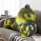 Fur Reading Pillow w/Unique Camo Colors, Fluffy Cozy Bed Rest Pillow Lounge Cushion with Arms for Adults & Kids, Back Pillow for Sitting in Bed Couch Chair, Functional Bed Wedge Pillows