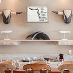 Putuo Decor Bohemian Western Wall Decor, Artistic Cowboy Prints, Square Wall Pediments for Living Room and Hallway (Cow Skull Head)