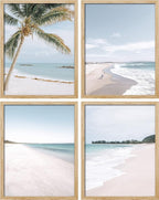 SIGNWIN Poster Bathroom Decor 8"x10"x 4, Wall Art Room Decor Multicolor for Living Room, Bedroom, Office White White Beach Shore Tropical Palm Tree Island Nature Wilderness Realism Landscape